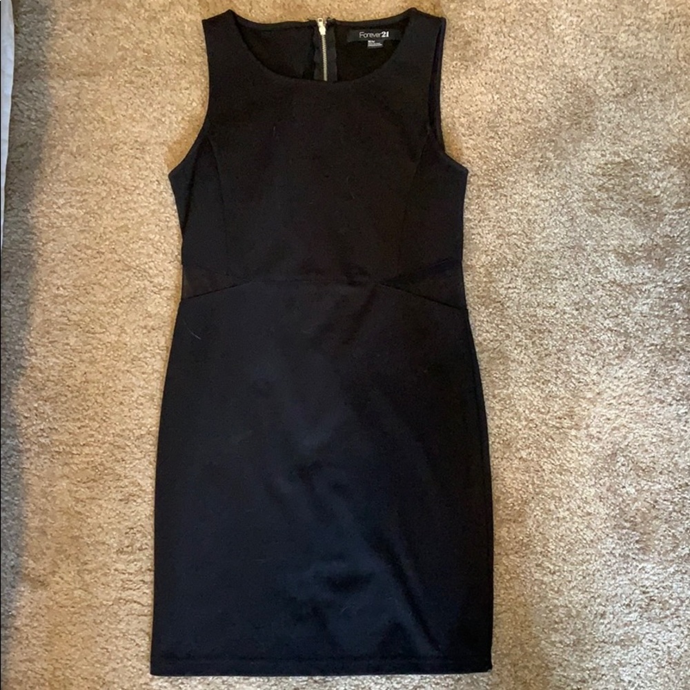 Black Mini Cocktail Dress with Mesh Cutouts